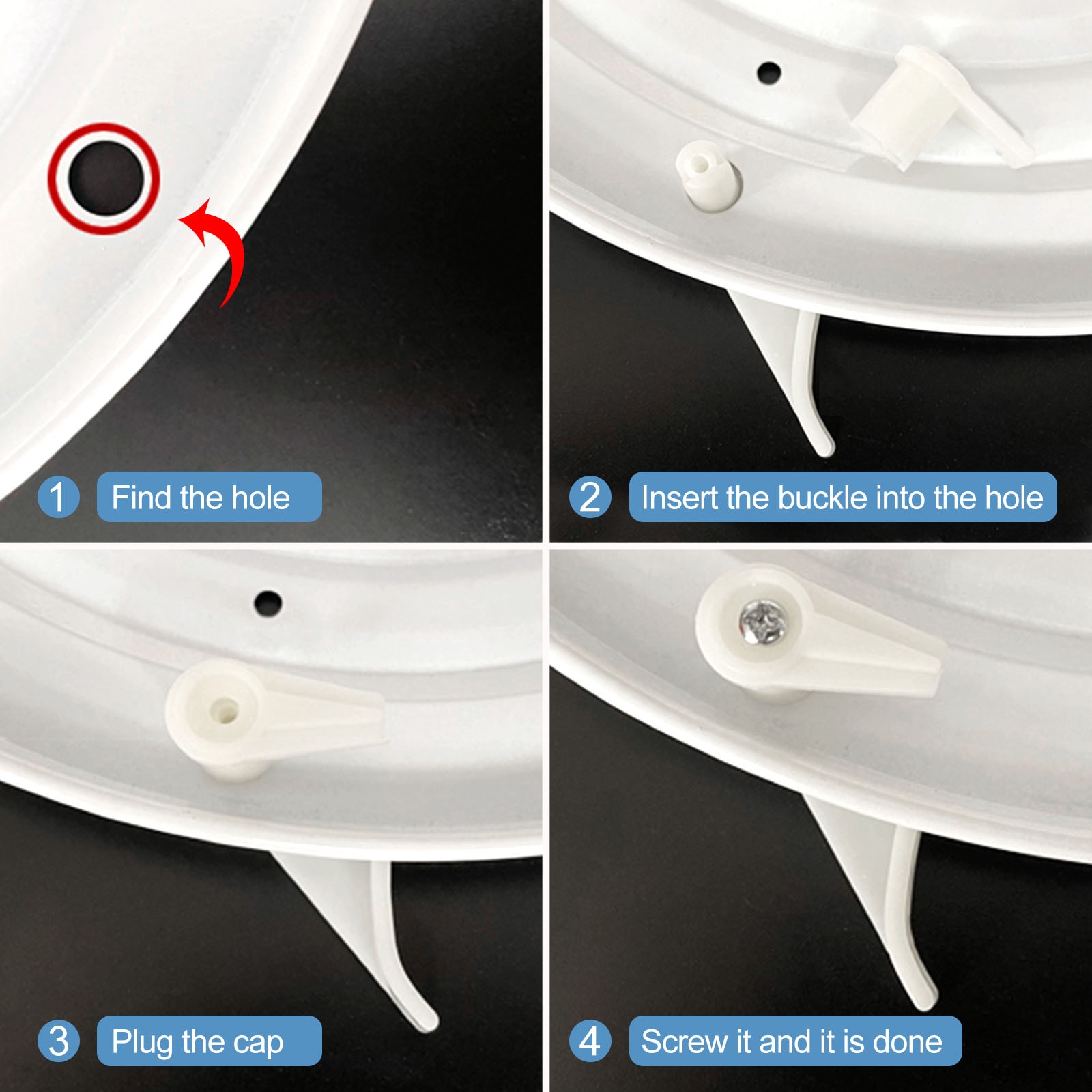 6Pair 3.5mm ABS Plastic Ceiling Lampshade Clips Fixed Buckle White