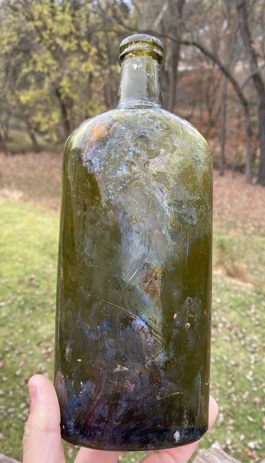 Large Green Scotch Whiskey Flask