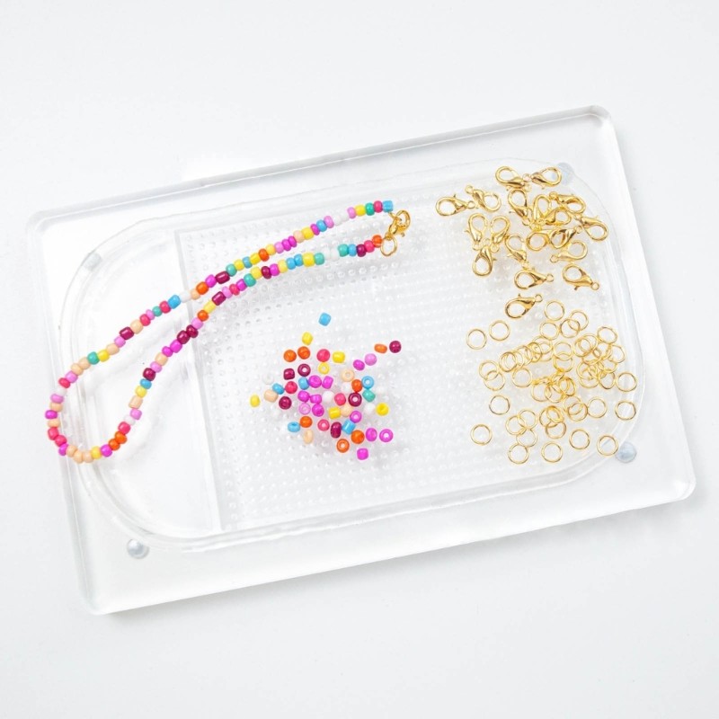 2Piece Bead Scoops and Skid-Proof Mat for Jewelry Crafters Anti-Skid Pad Jewelry
