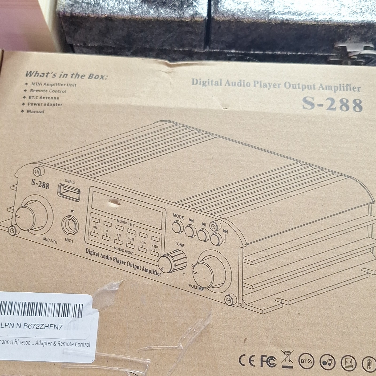 S-288 Digital Amplifier, 2 Channel, 60W, USB-C & MIC Inputs, Black, Digital