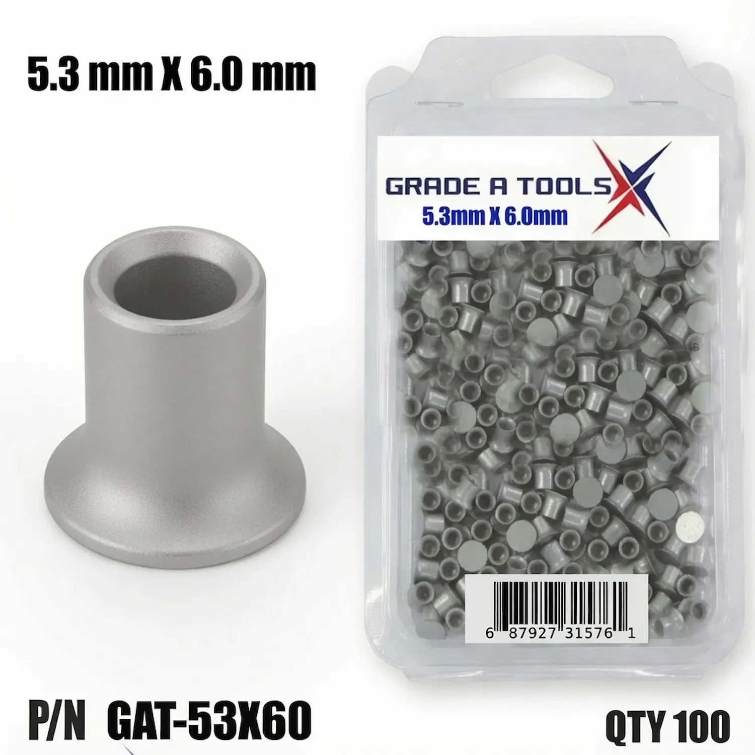 5.3mm X 6.0mm Self Piercing Rivets - SPR Repair - 100 pack