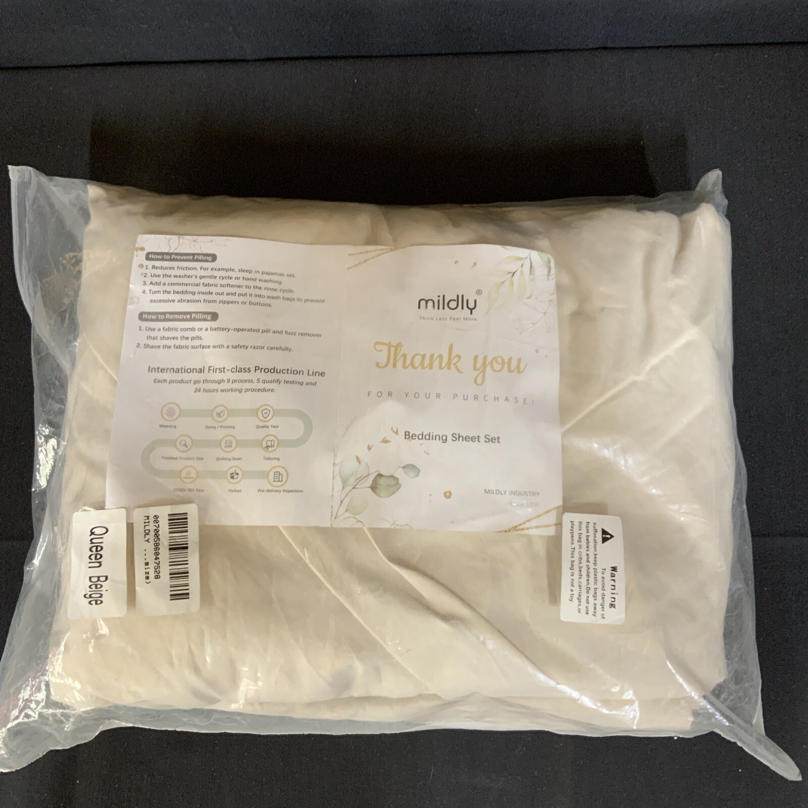 Mildly Queen Sheet Set - Ultra Soft Sheets for Queen Size Bed - Beige