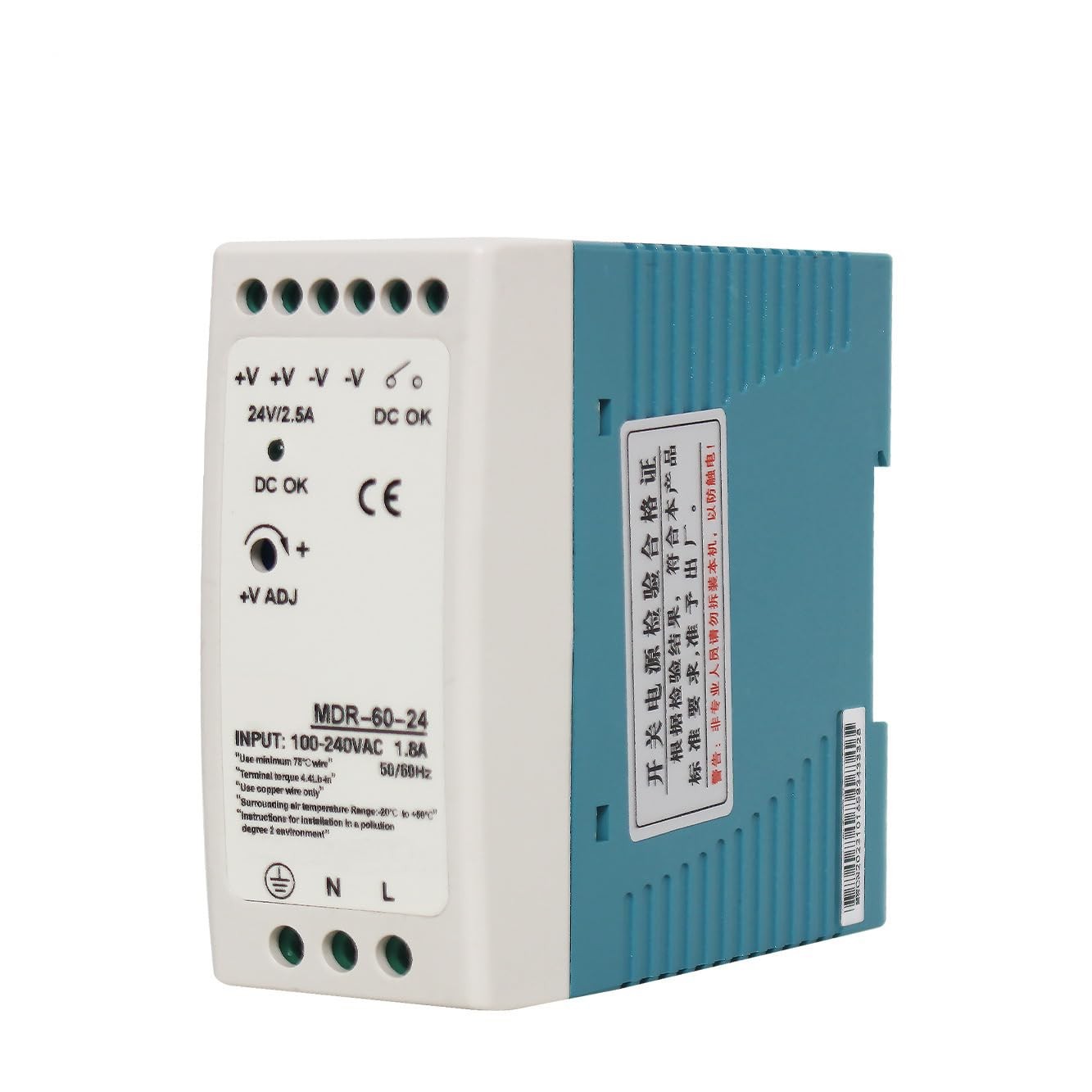 Nixesky 24VDC DIN Rail Power Supply MDR60-24 60W 24v 2.5a Power Supply Output...