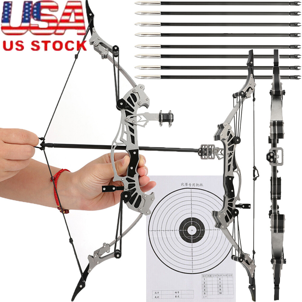 16" Mini Compound Bow Arrows Kit 16lb Target Shoot Game Pocket Bow Archery Youth