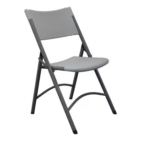 Folding Chair, Blow Molded, Gray, 300 Lb.,  13V429