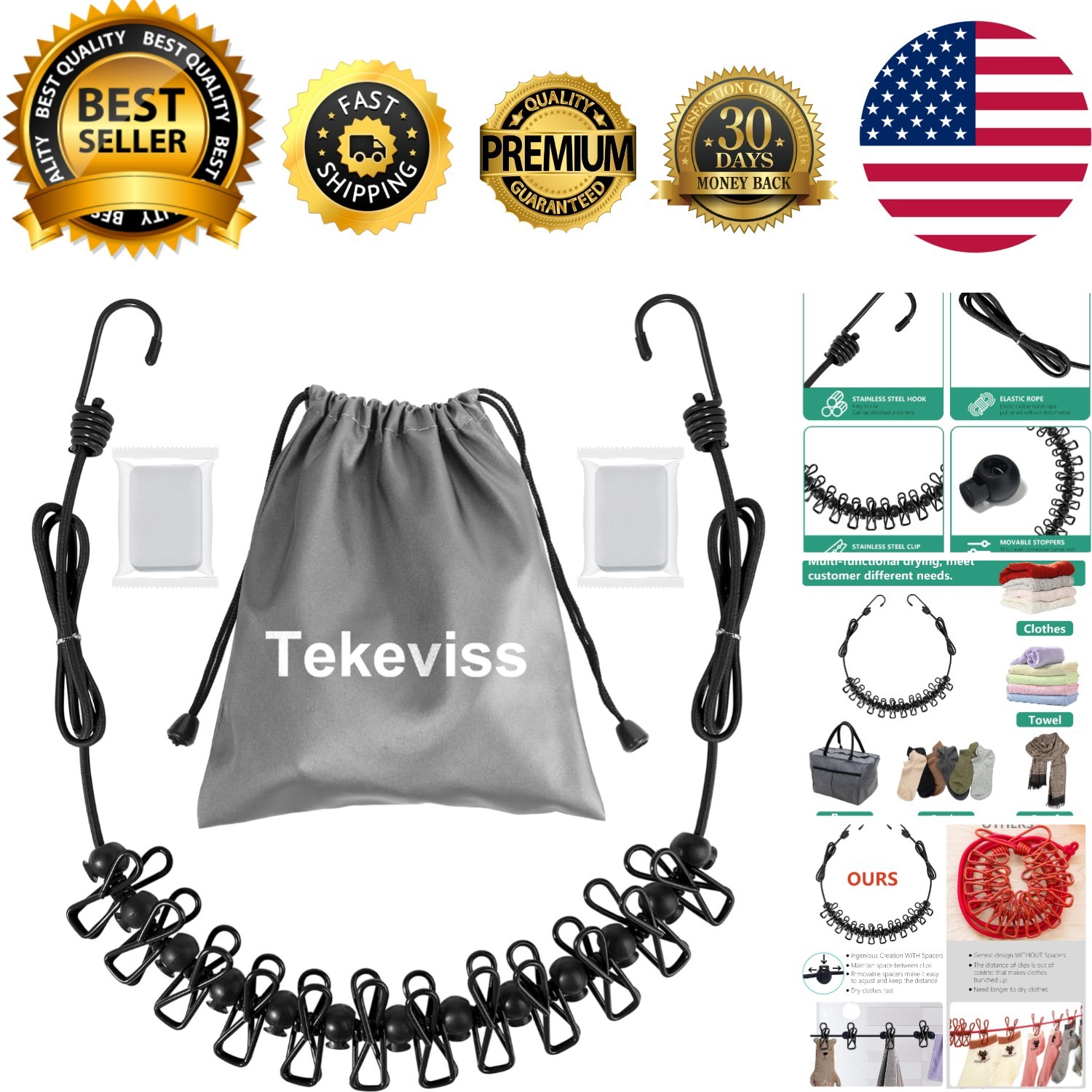 Travel Clothesline,Retractable Clothesline,Travel with Retractable Portable C...