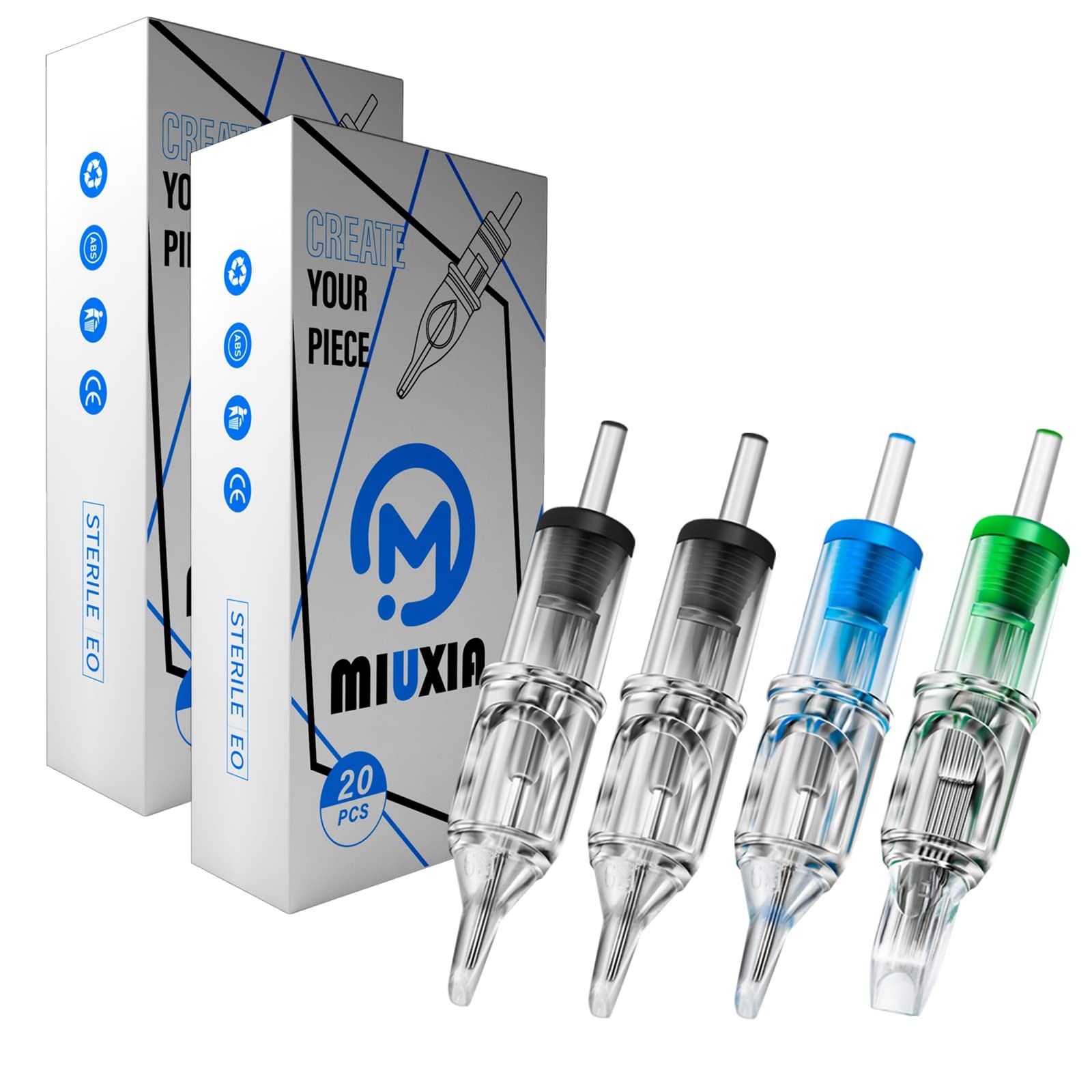 MIUXIA Tattoo Cartridge Needles 40Pcs Assorted Mixed Needle...