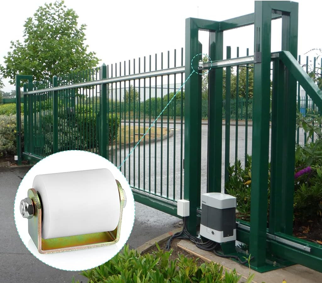 2-Pack Slide Gate Guide Roller 3 Inches, Rolling Gates Guider with C Bracket, Ny