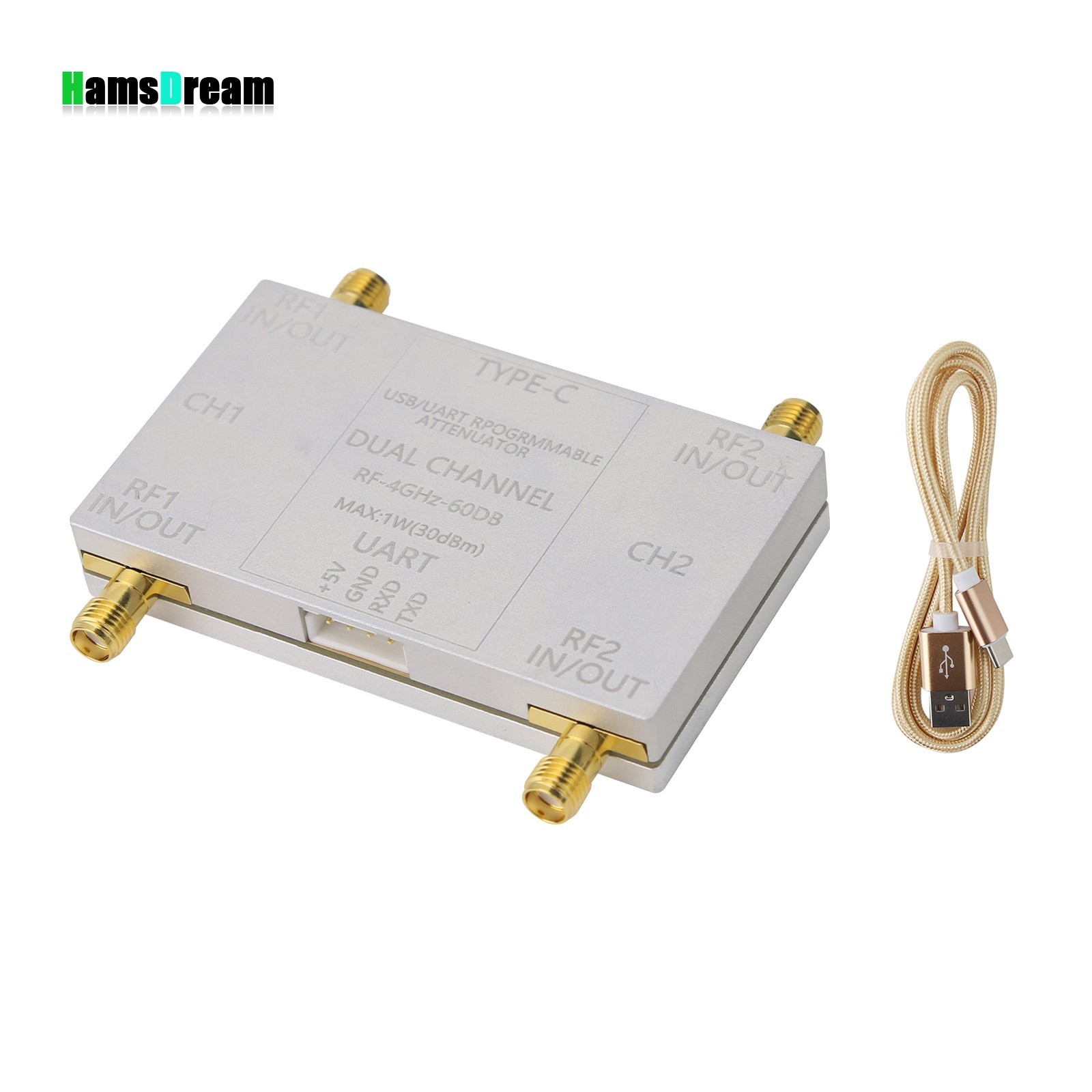 RF-4GHz-60DB Programmable Attenuator RF Attenuator (Main Unit + Cable) for PC