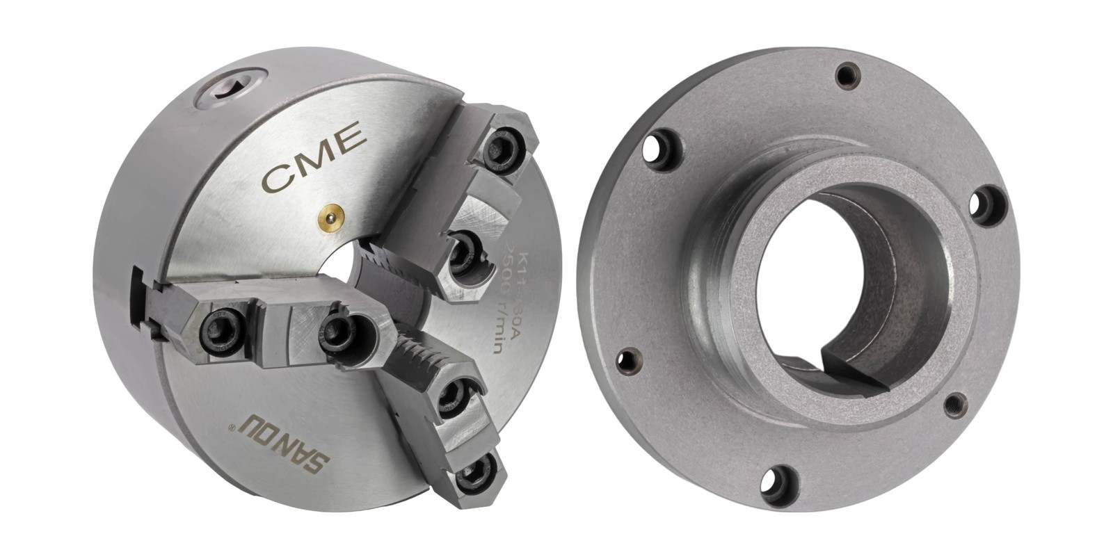CME 6" 3-Jaw Self-Centering (Scroll) Lathe Chuck with L00 Long Taper Backing ...