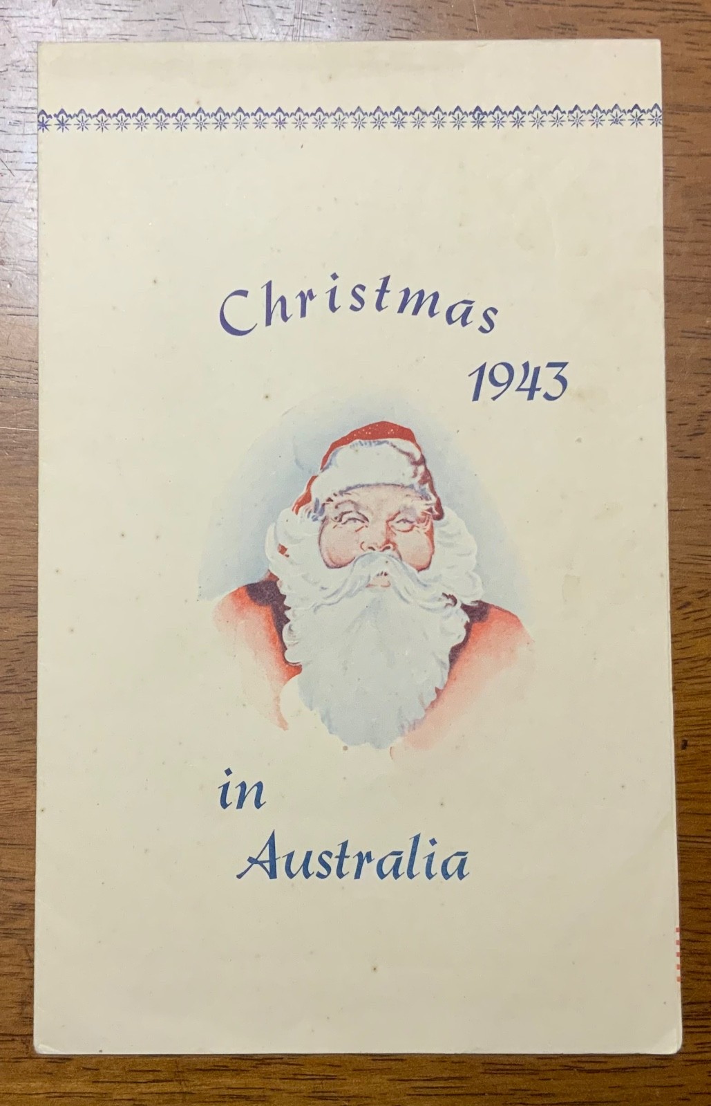 WWII 1943 Army 105th General Hospital Christmas Menu