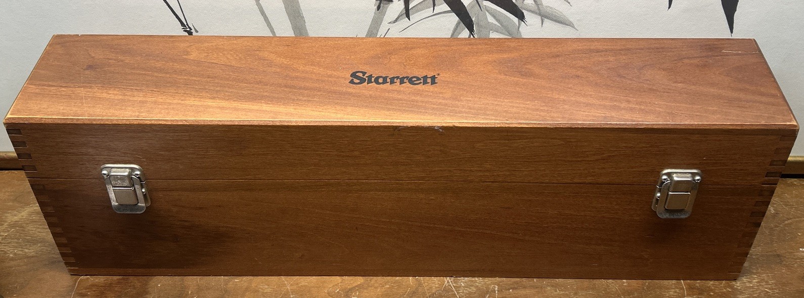 Vtg Starrett No.945 Wooden Case ONLY for 18" Vernier Height Gage Box Dovetailed