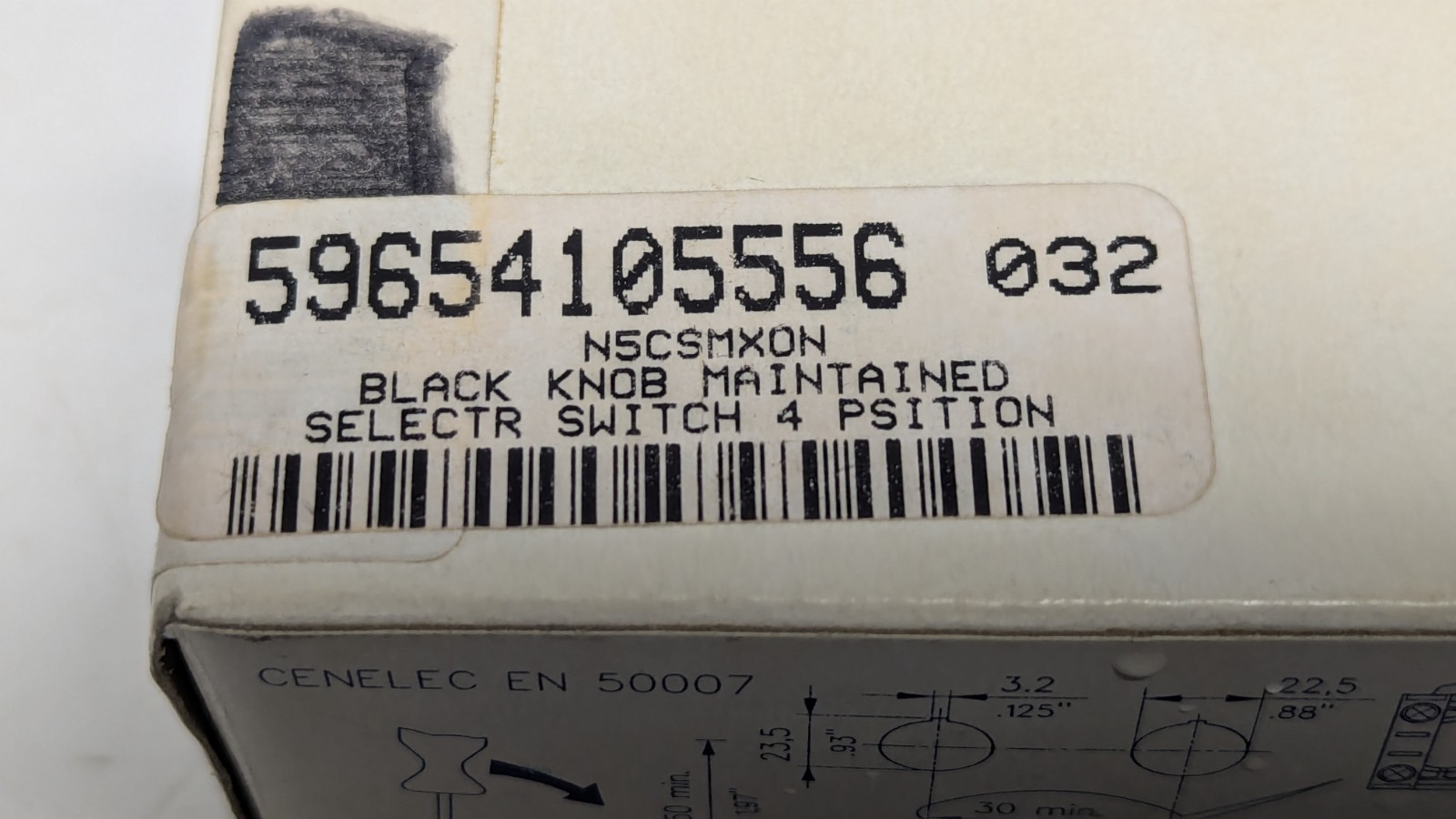 New Springer 4-Position Knob Selector Switch Operator, N5CSMX0N, 160844