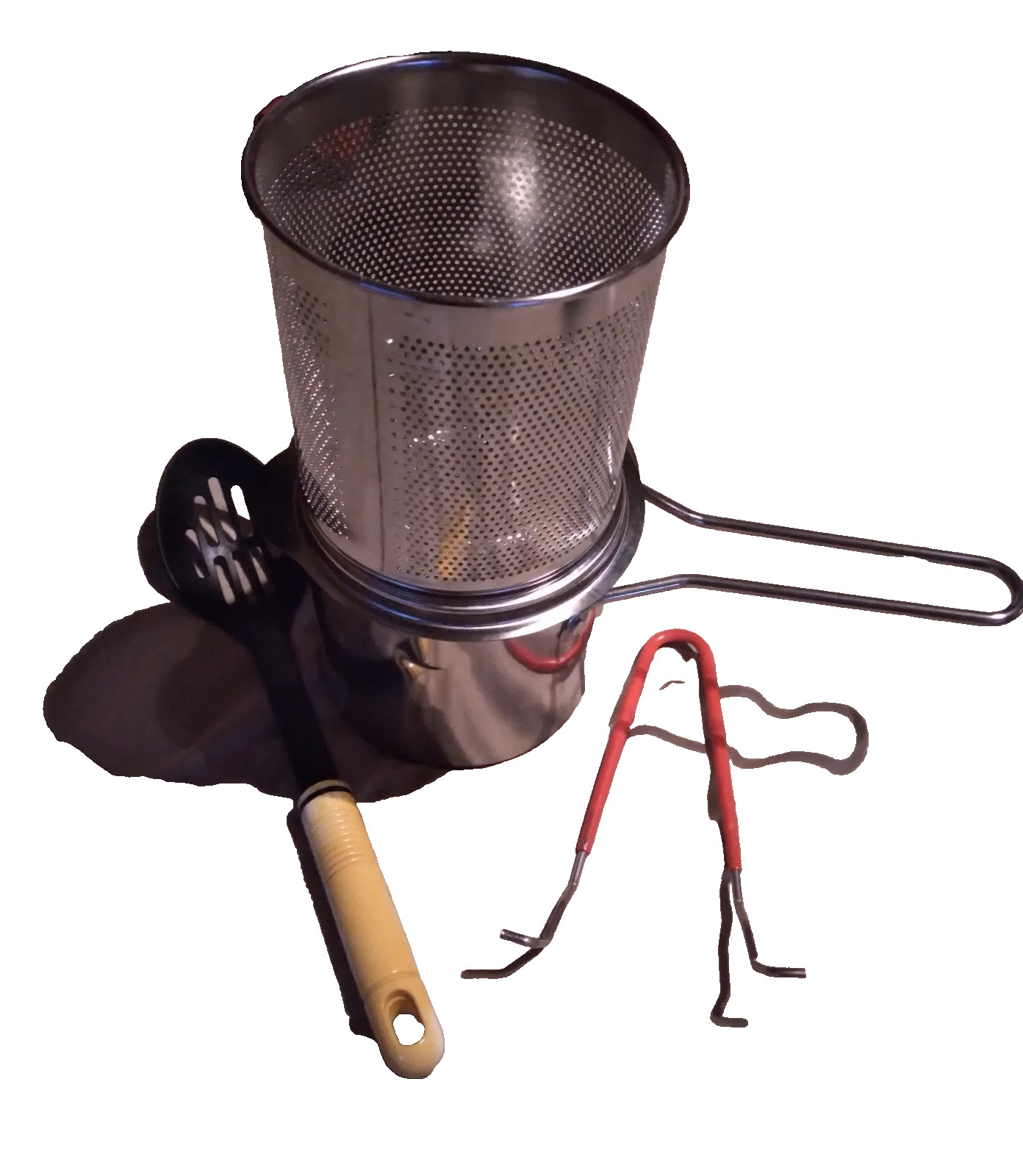 304 Stainless Steel Deep Fryer Pot with Basket,Stove 26x14.5x13.5cm,Silver NWOT