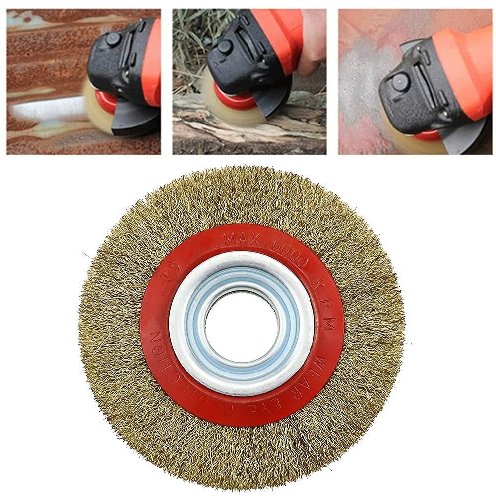 5 6 8 Inch Wire Wheel Bench Grinder Wire Brush Disc With Reducer Bushing Adapter