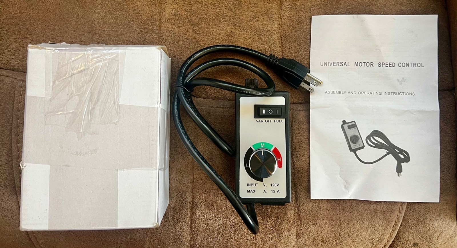 munirater - Variable Speed Control - AC 120V - 1500W - 15 Amp - Router Fan Motor