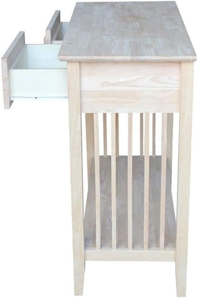 International Concepts Unfinished Wood Mission Styled Console