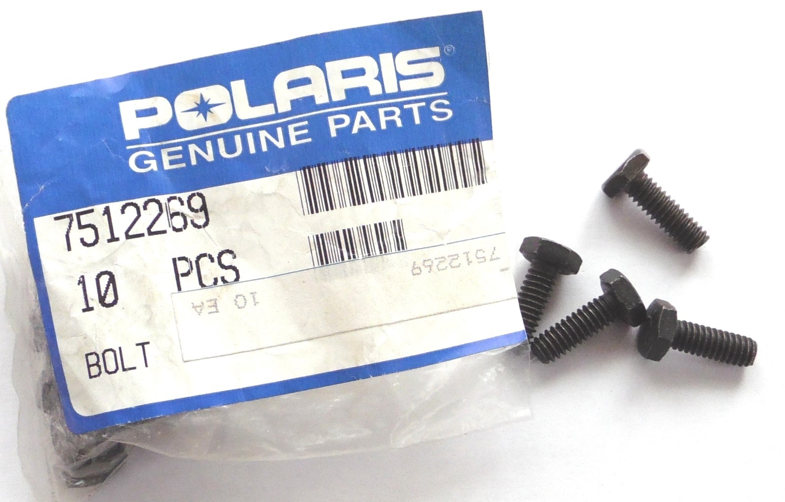 POLARIS PURE OEM NOS SNOWMOBILE CARRIAGE BOLTS FOUR (4)  STEERING	7512269