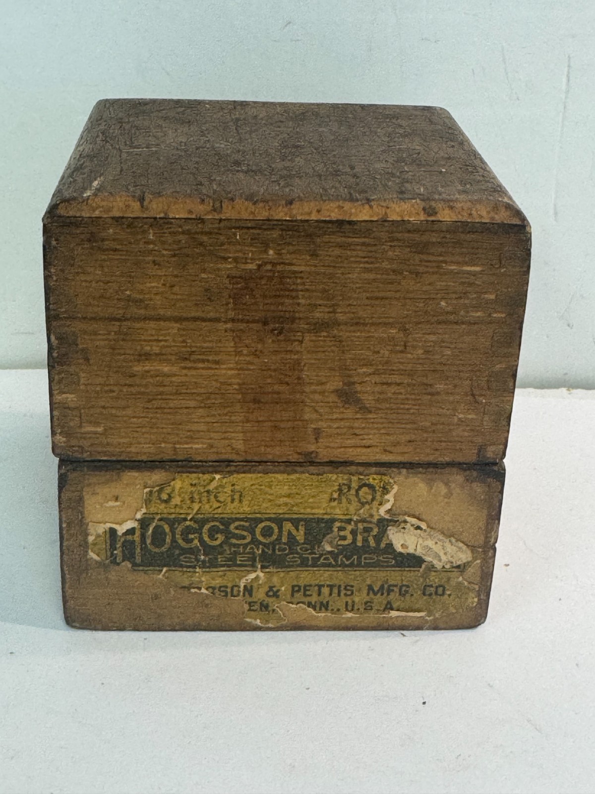Vintage HOGGSON BRAND STEEL STAMPS 1/4" Numbers 0-9 Roman in Wooden Box