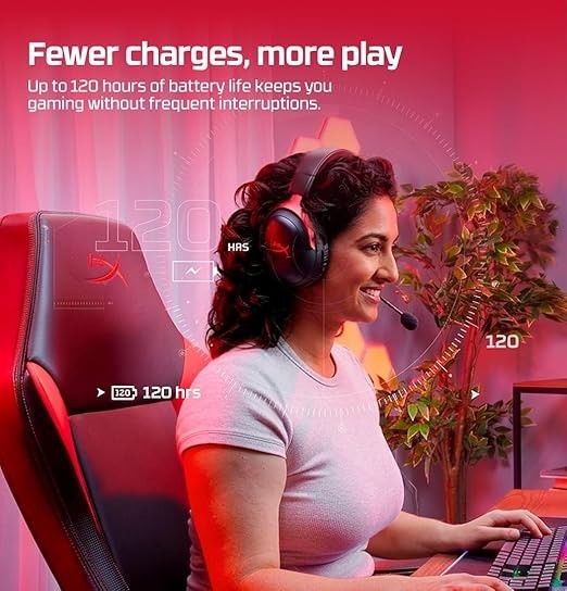 HyperX Cloud III Wireless Gaming Headset Black/Red 77Z46AA 120Hr Battery
