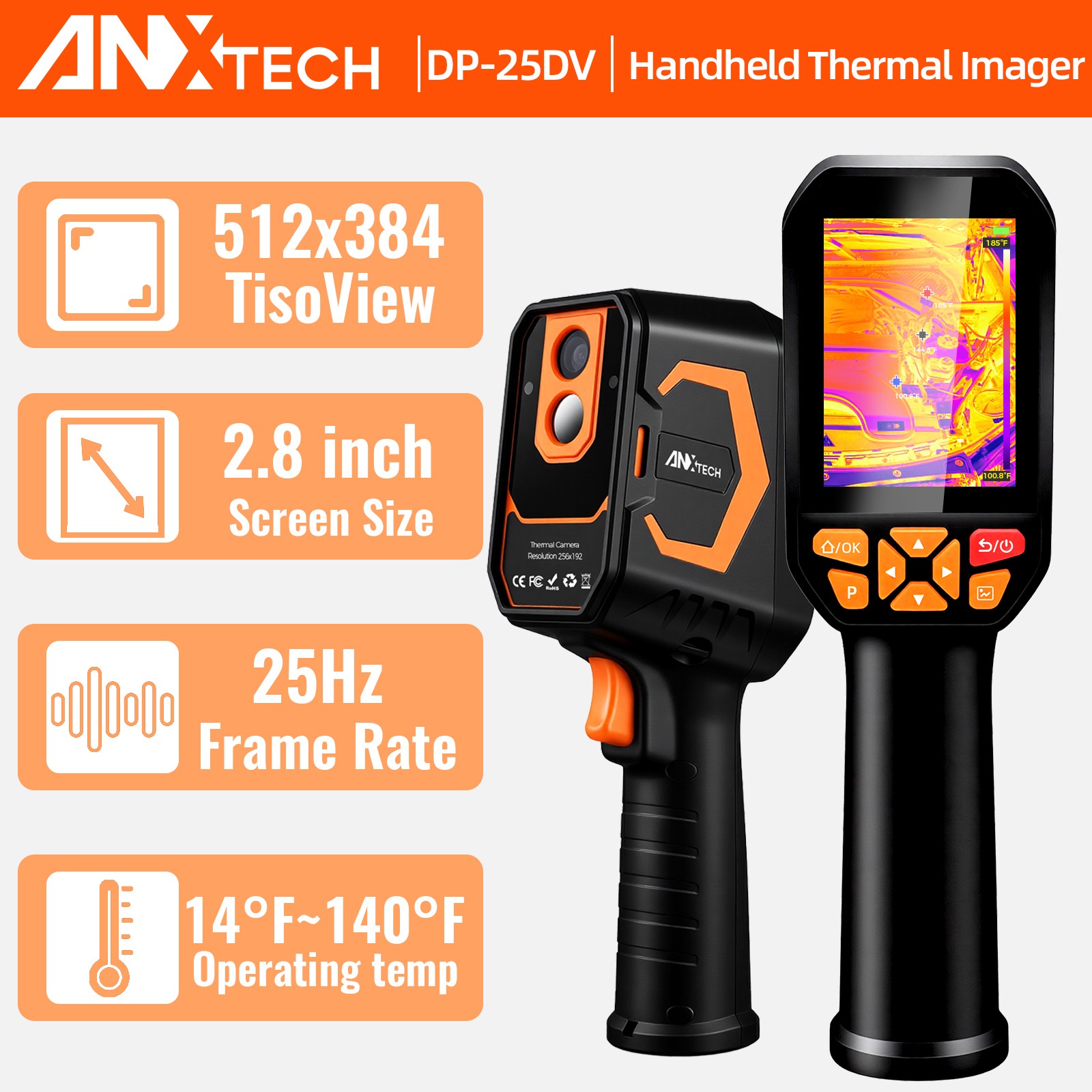 Handheld Infrared Thermal Imager Camera TISR Resolution 512*384 Dual Camera