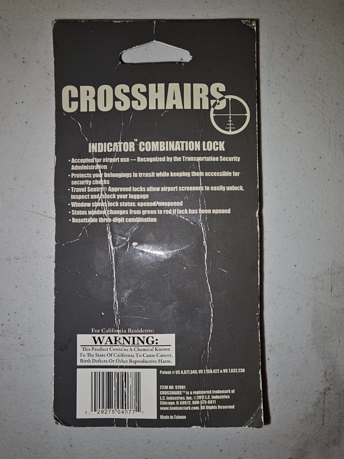 NEW, torn paper, Crosshairs Shackle Indicator Combination Lock