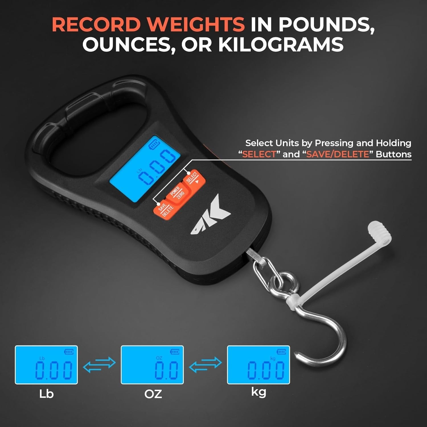 Accurate ToughTide Fishing Scale – 65lb Capacity, Memory Function, Lightweight