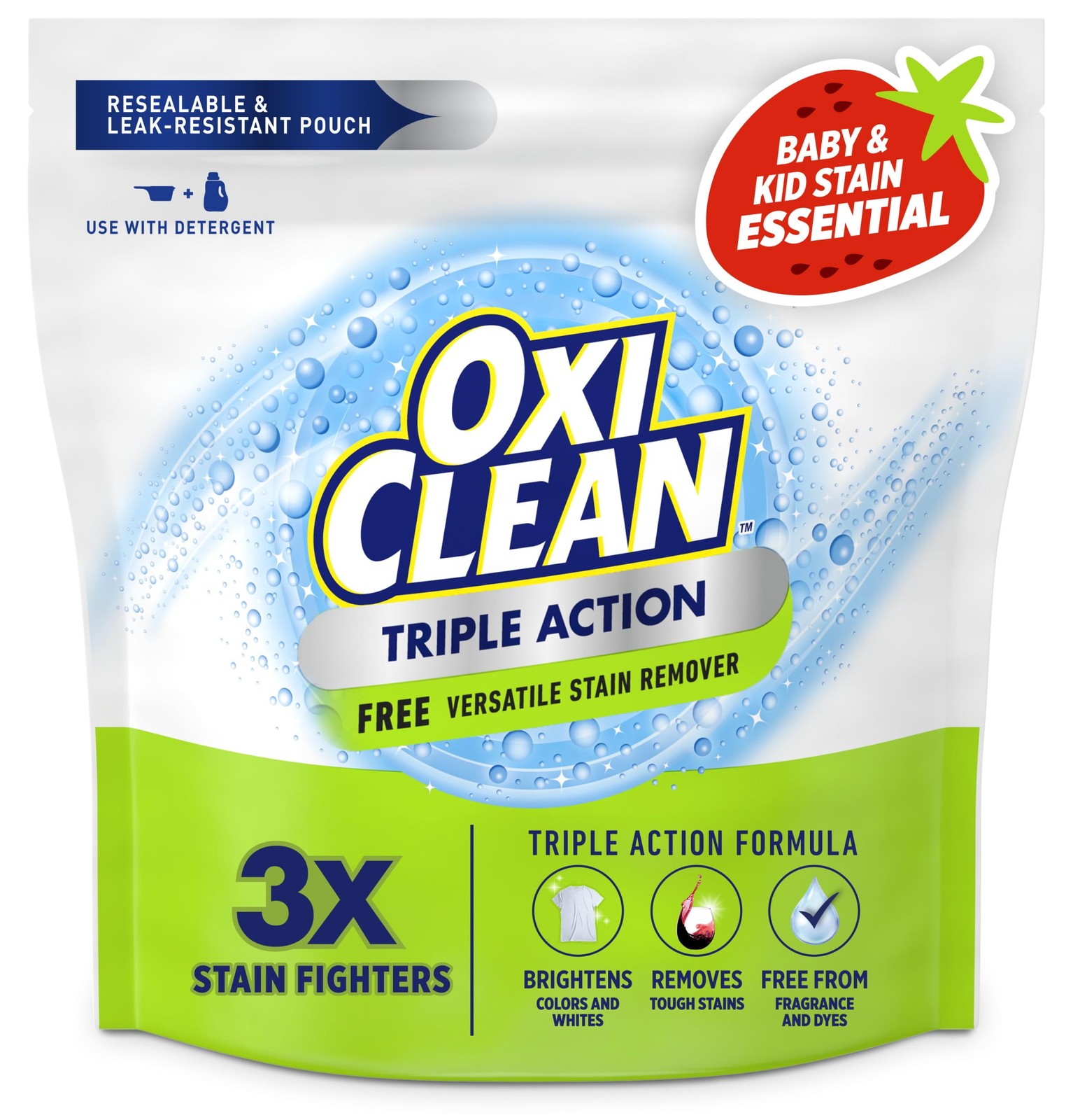 OxiClean Triple Action Free Versatile Stain Remover 64 Ounce (Pack of 1)