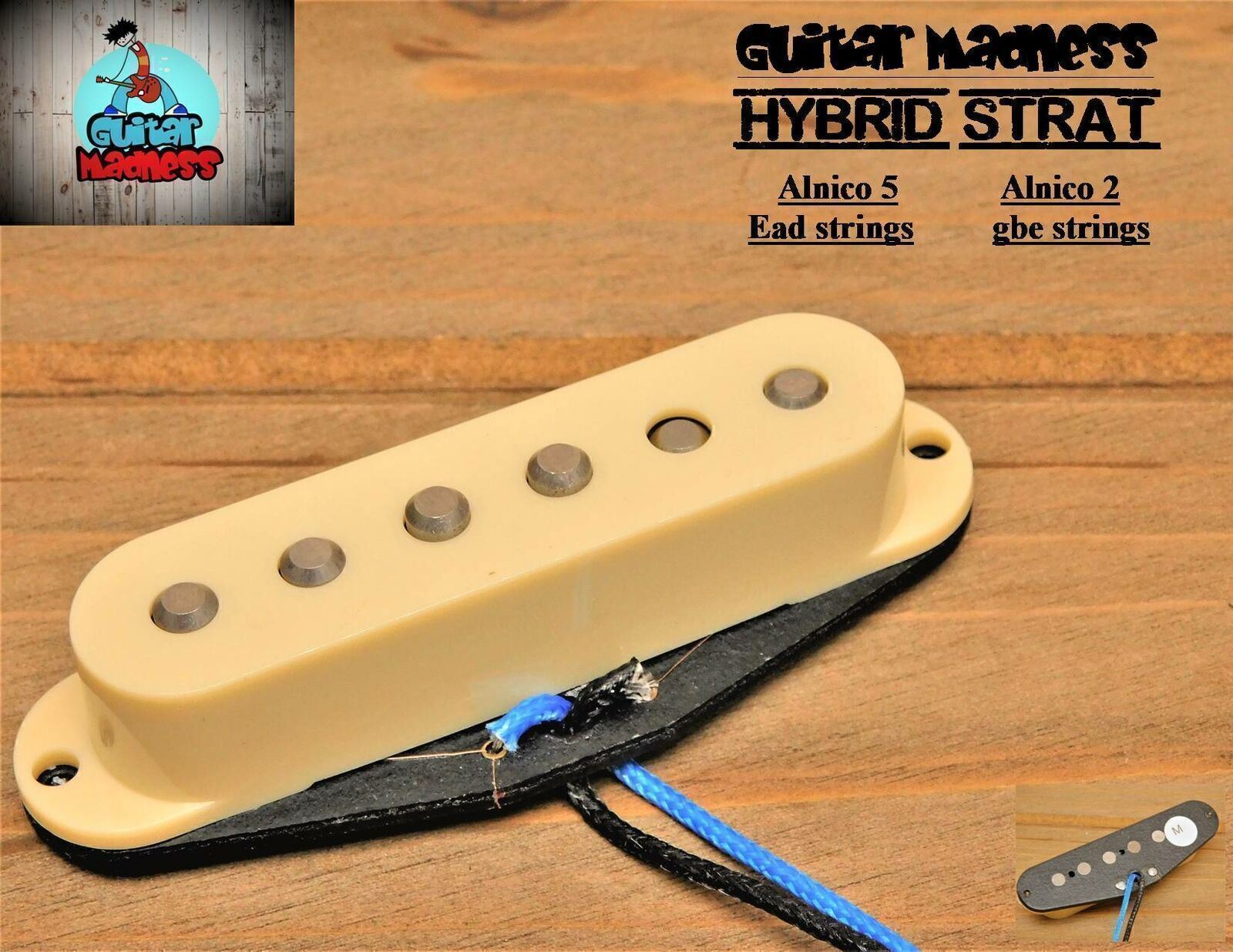 G.M. 25's Hybrid Alnico II , and Alnico 5 Magnet Pickups Cream Middle