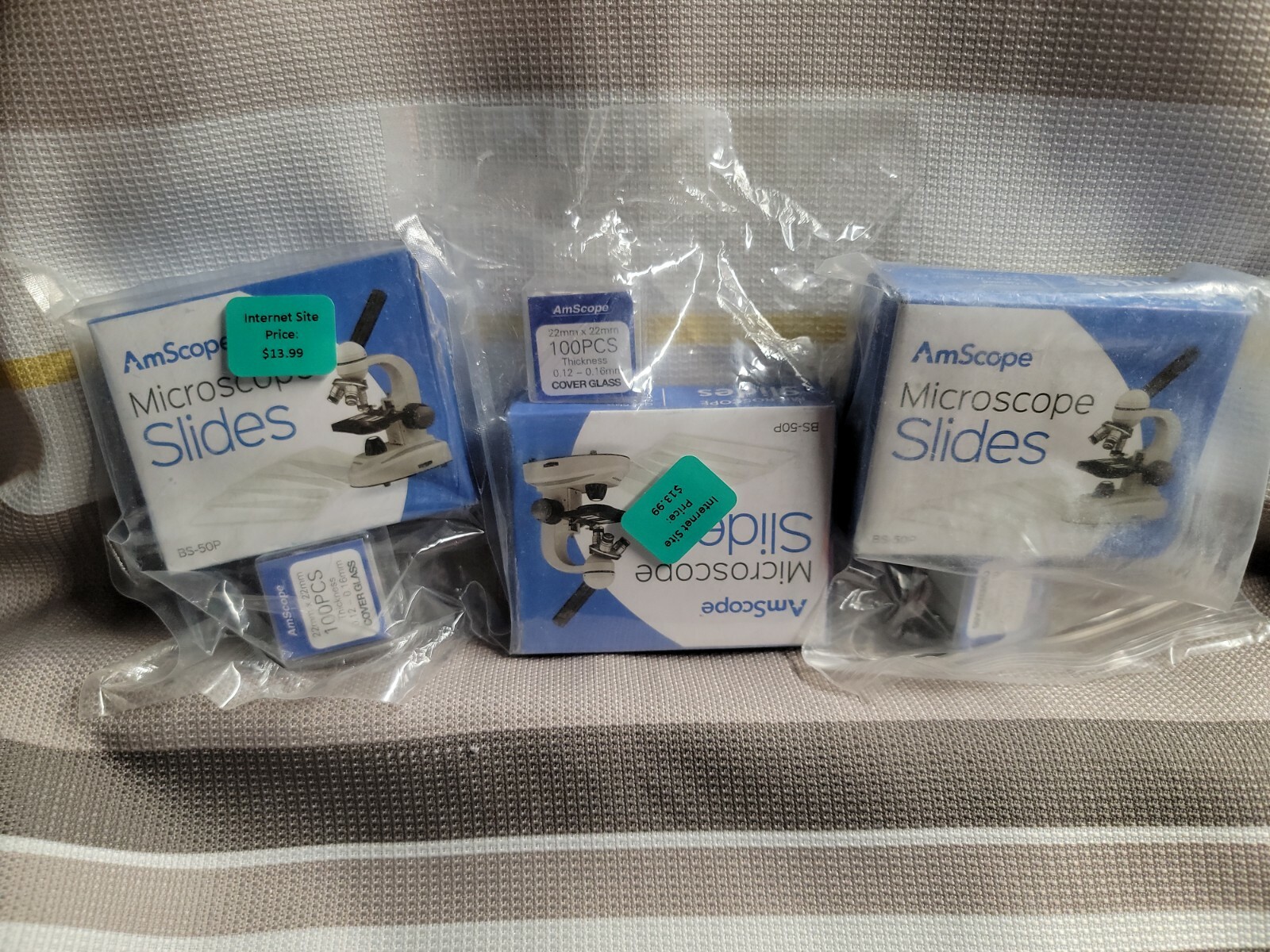 150ct-  Pre-Cleaned Blank Microscope Slides & 300 22x22mm Square Covers