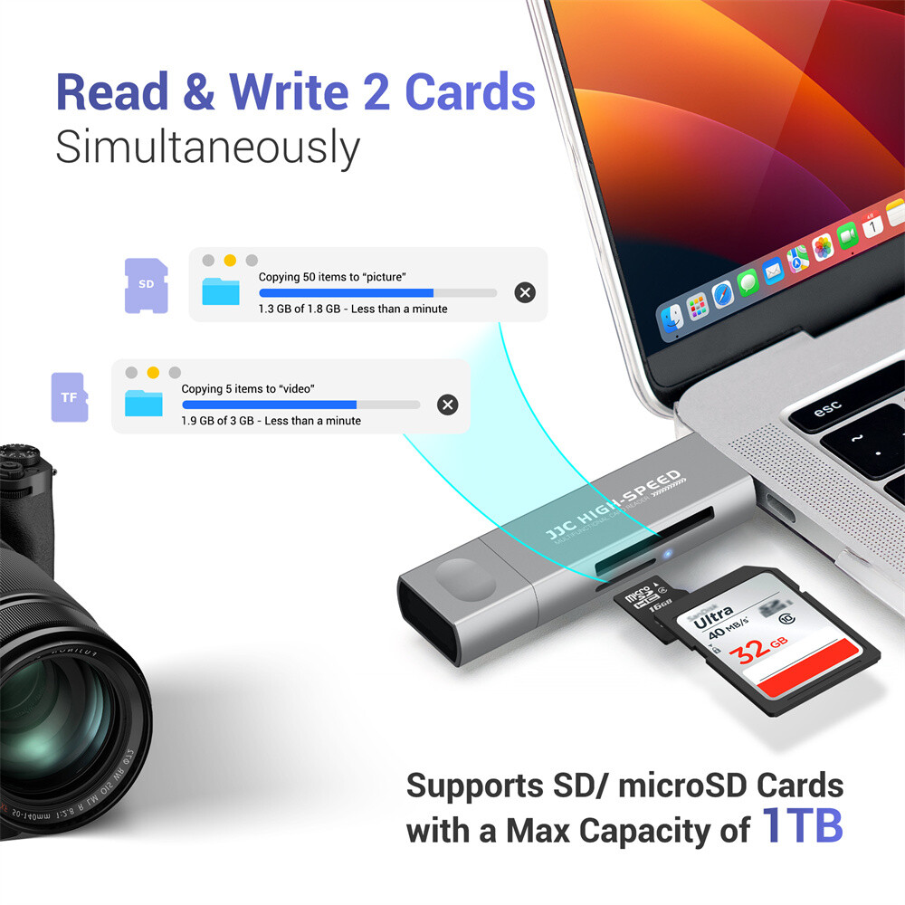 Memory Card Reader USB 3.0 OTG Adapter iPhone Lightning to SD Micro SD SDXC SDHC