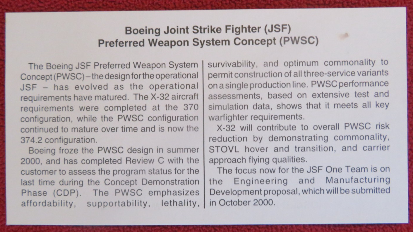 Joint Strike Fighter JSF X-32A First Flight Promotional Packet (02)
