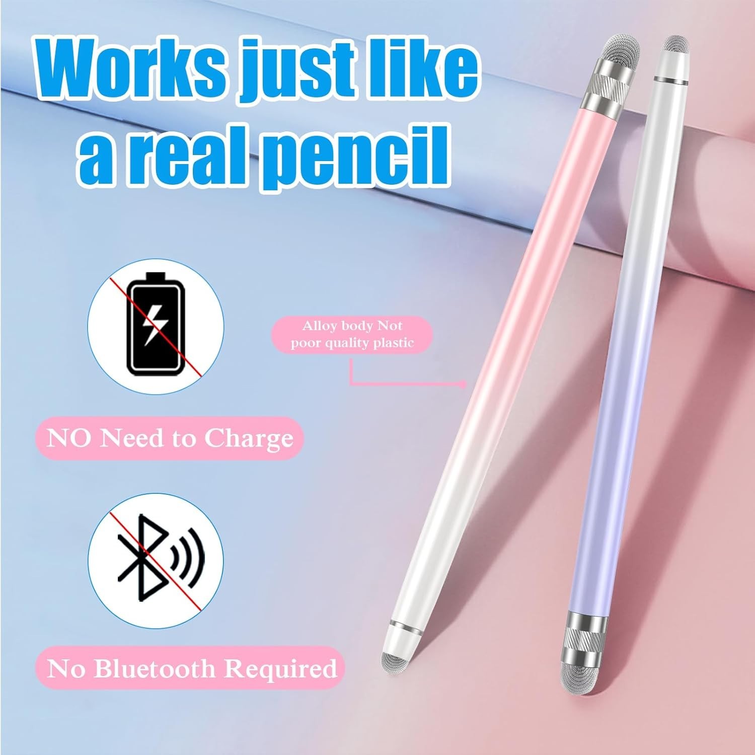 2PCS Versatile Stylus Pens for Touch Screens - Perfect for iPad, iPhone, Android