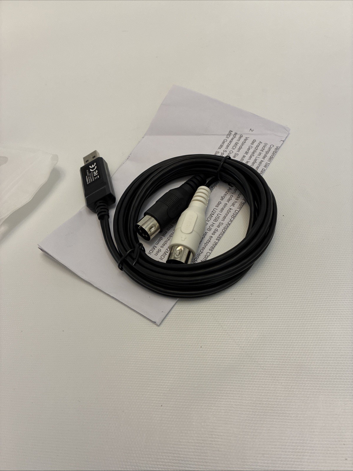 USB MIDI Cable 6.5ft - High-Speed Plug Play Interface for Instruments