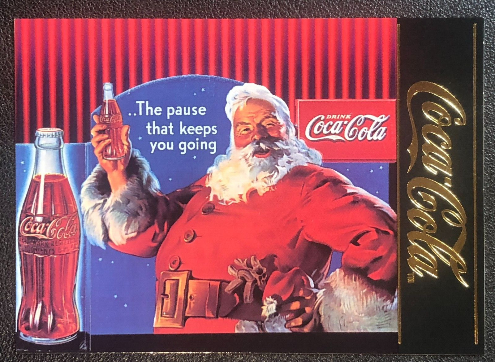 Santa Coca-Cola Coke Series 4 1995 Collect-A-Card Gold Foil Insert Card #S-37