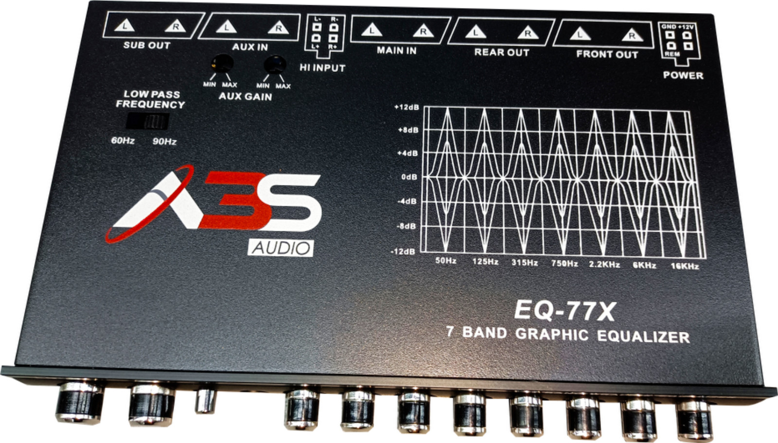 NEW A3S AUDIO 7-BAND GRAPHIC EQUALIZER W/ FRONT 3.5MM AUX INPUT & REAR RCA AUX