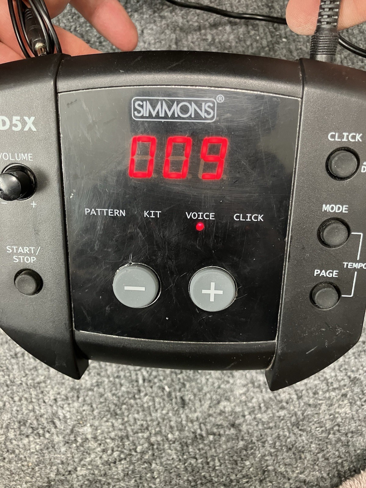 Simmons SD5X Electronic Drum Module and harness. No Power Supply.