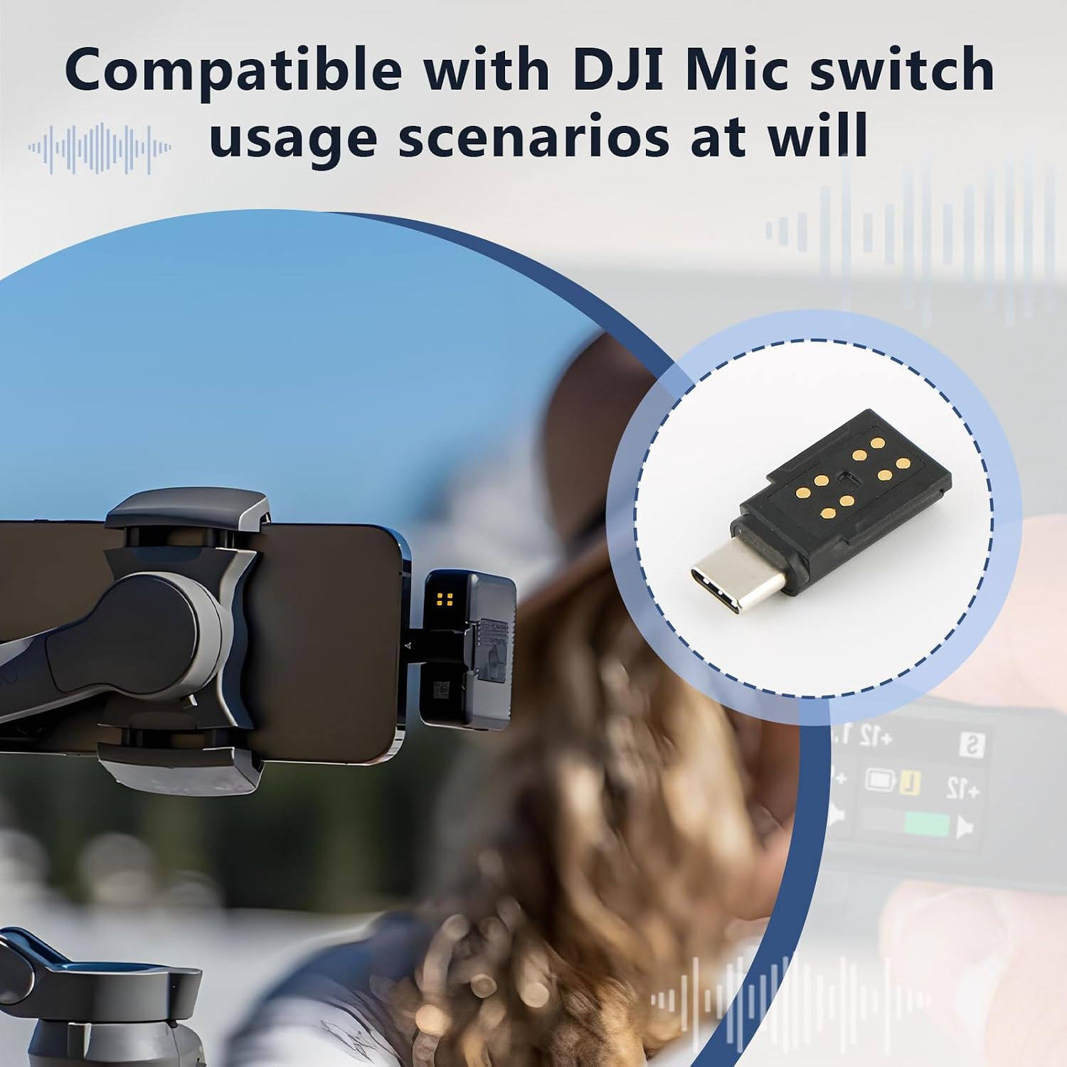 For DJI MIC Adapter Type-C Phone Wireless Microphone Receiver for Mic Type-C