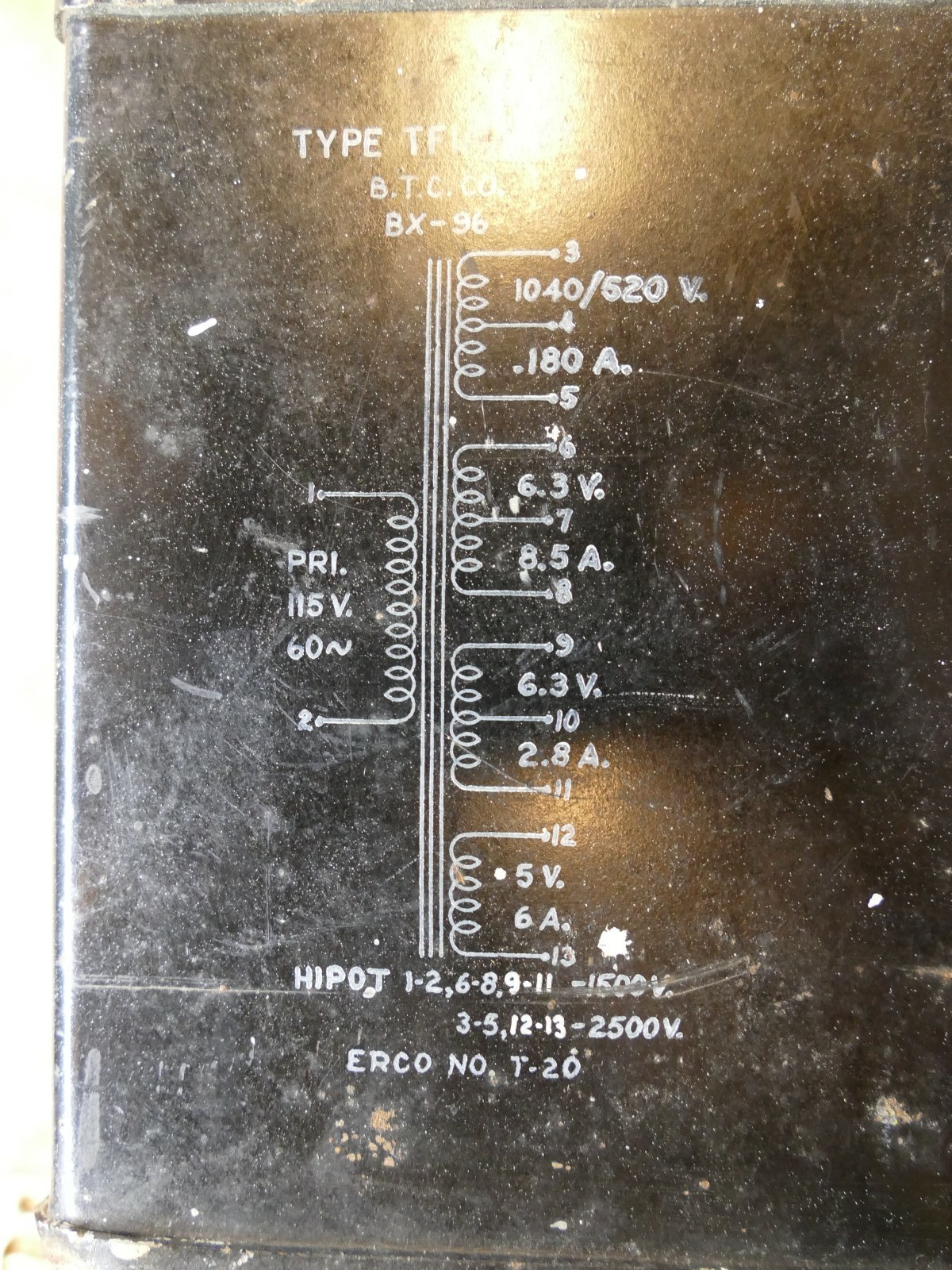 Tube equipment transformer NOS