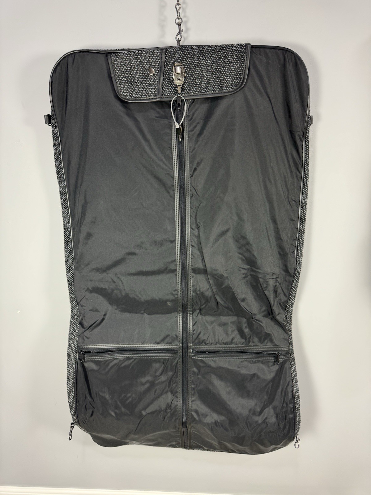 Givenchy Lugguage Weekend Garment Wardrobe Bag Charcoal Grey Tweed - EUC!