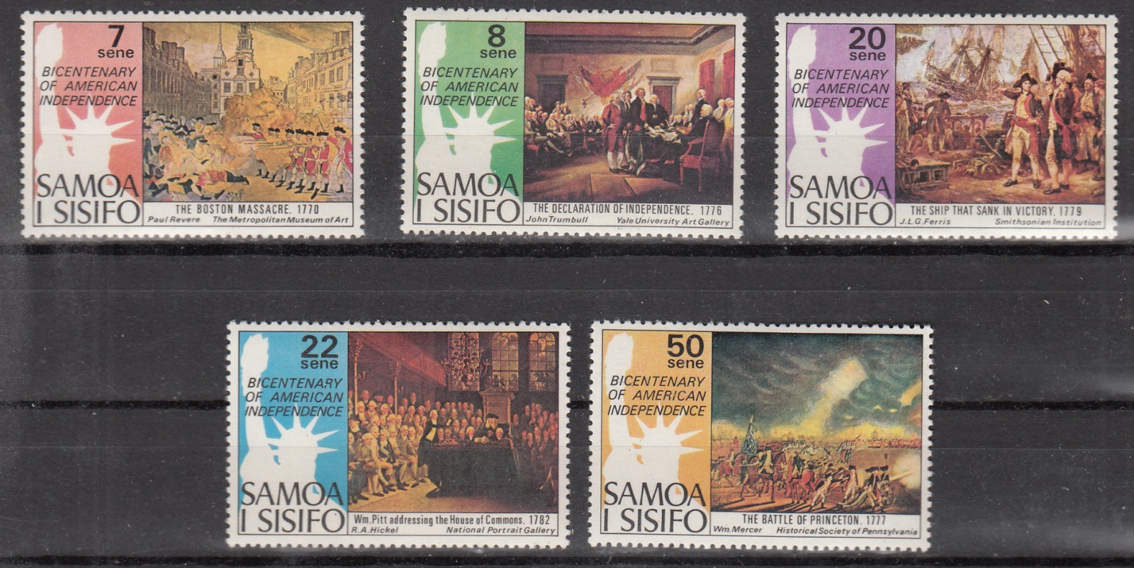 W SAMOA 0428-432 US BICENTENARY