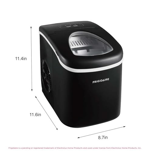 EFIC101-BLACK Ice Maker Machine for Countertop, 26 lbs, Adjustable Ice Black