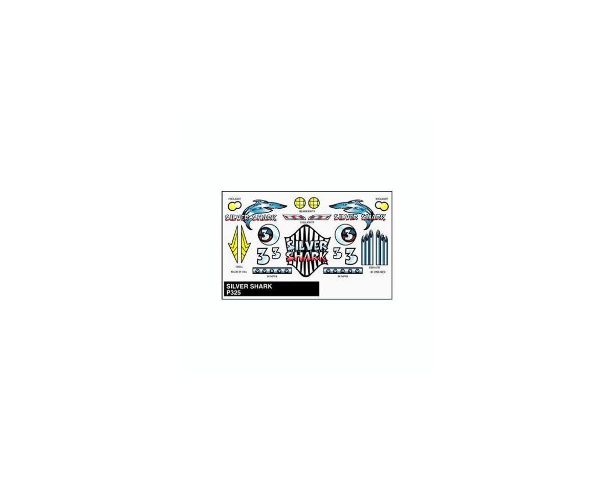 PineCar Stick-On Decal,Silver Shark [PINP325]
