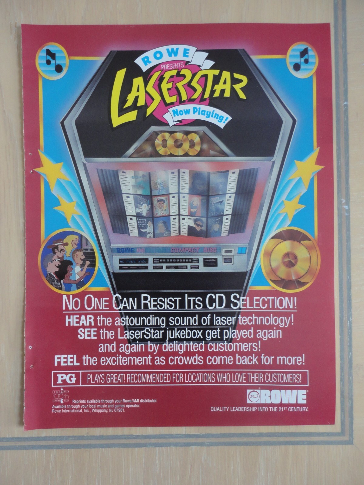 Rowe Laserstar Jukebox Flyer Original Magazine Pull Out Advertisement