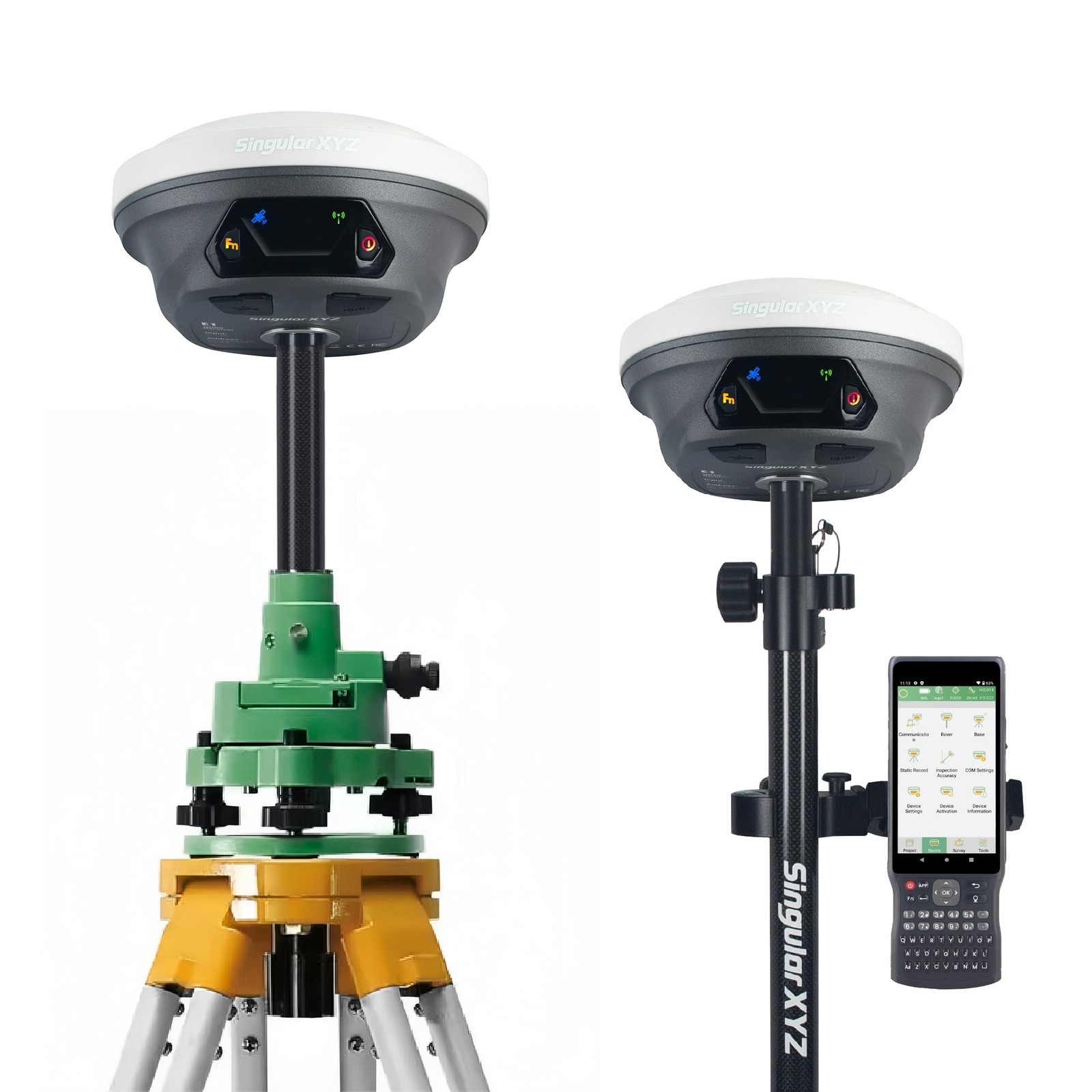 E1 GNSS Survey Equipment 20 Hours Endurance RTK GPS with IMU Rover & Base Han...
