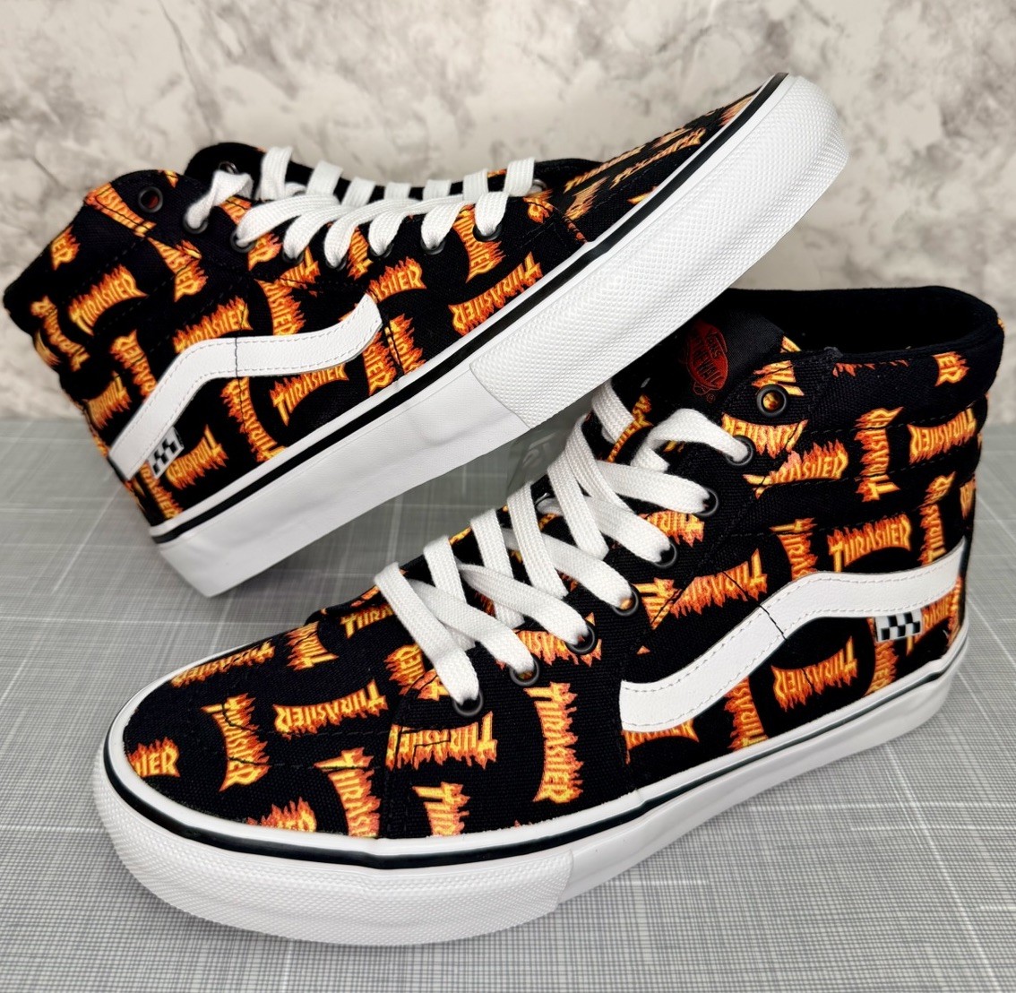 Vans x Thrasher Sk8-Hi Flame Black Orange Men’s 10.5 NWT VN0A5FCB