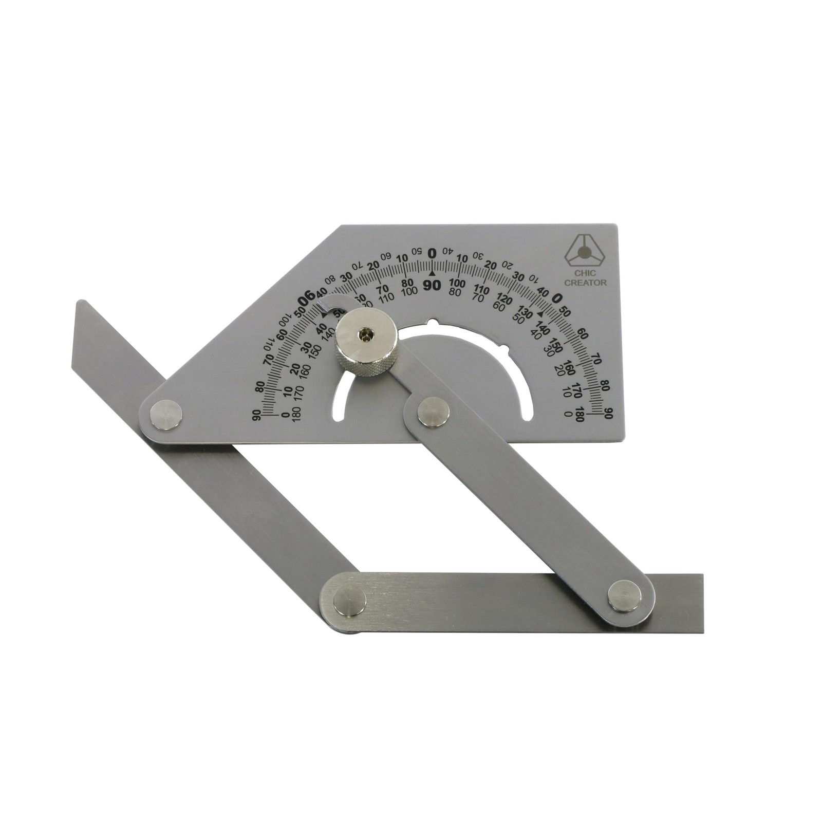 Angle Finder III, Stainless Steel Protractor 0180 degrees, Measures inside or...