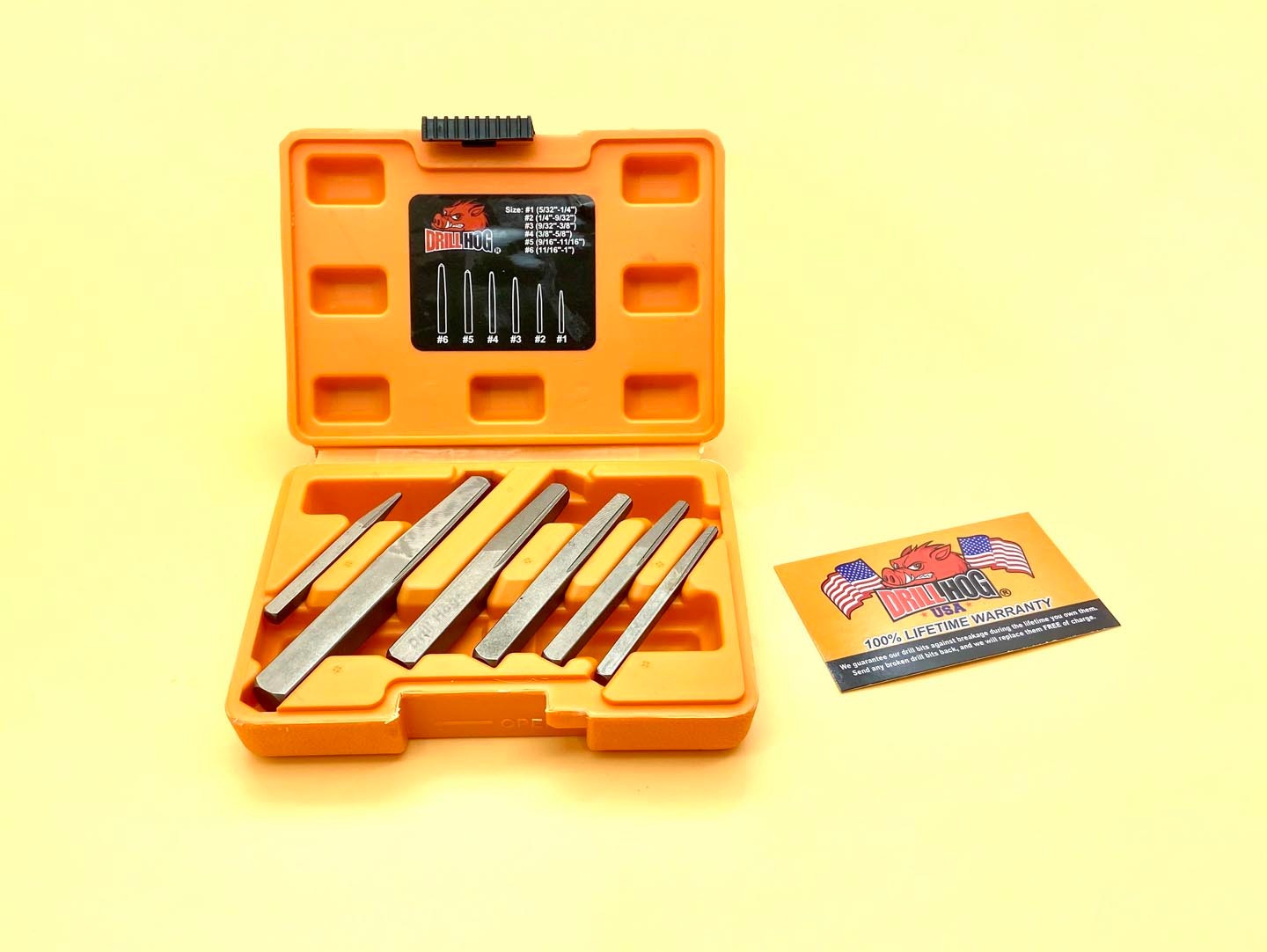 6 Pc Square Easy Out Set Round Screw Extractor Drill Hog® Lifetime Warranty