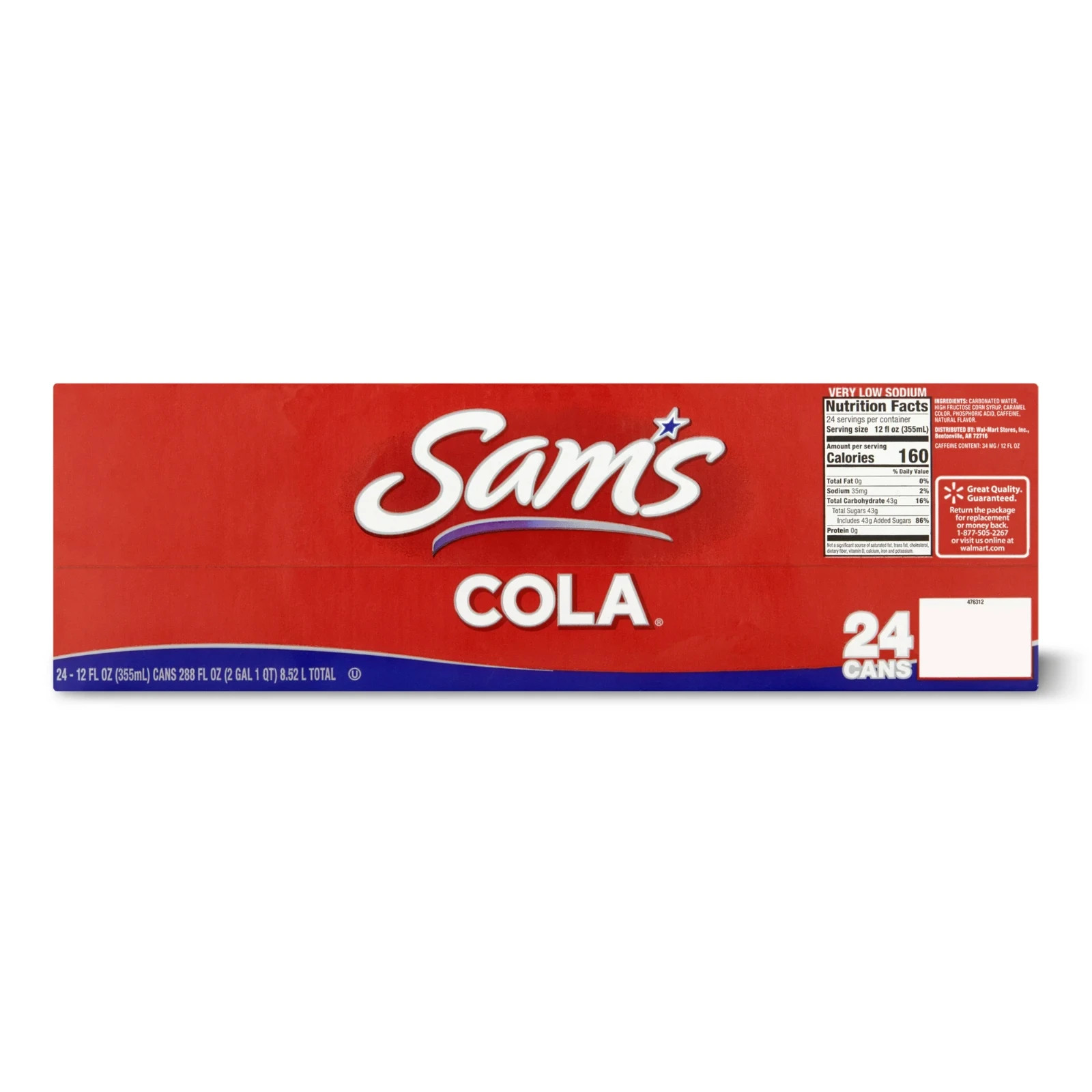 Sams Cola Soda Pop, 12 fl oz, 24 Pack Cans