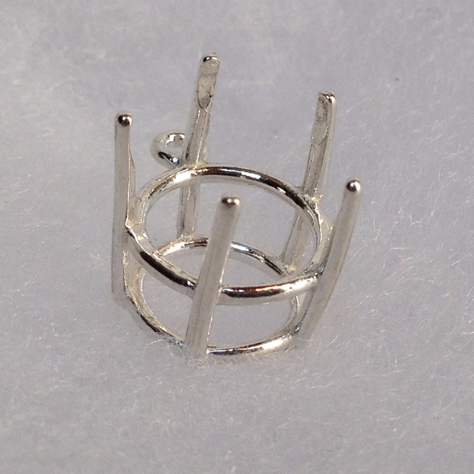 Sterling Silver Round 5-Prong Pre-Notched Dangle Setting (9-15mm)